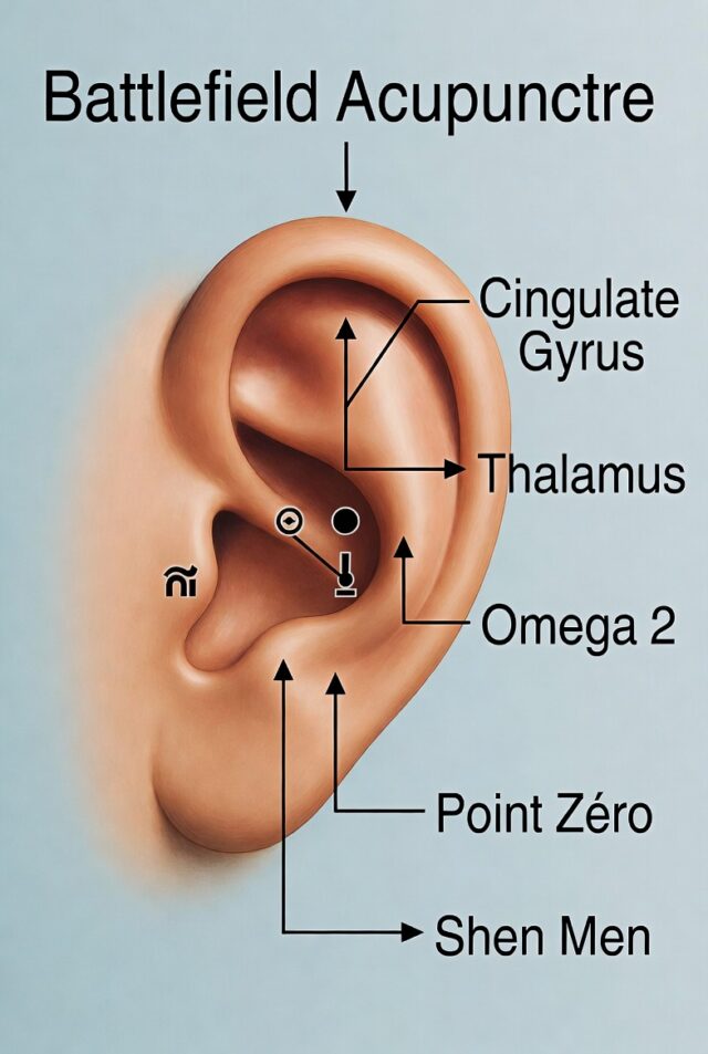 Le protocole du battlefield acupuncture en 5 points auriculaires